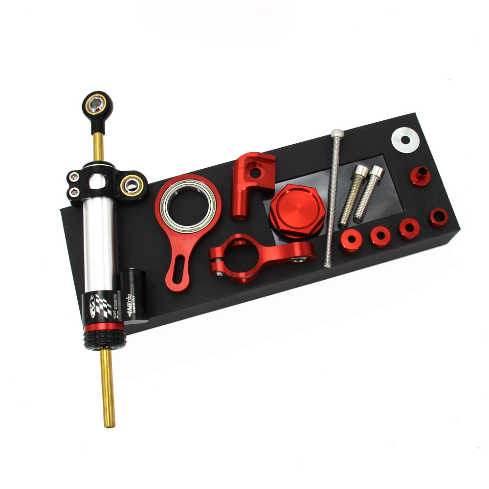 CNC Aluminum Adjustable Motorc - Steering Damper Stabilizer Kit Cnc review and price